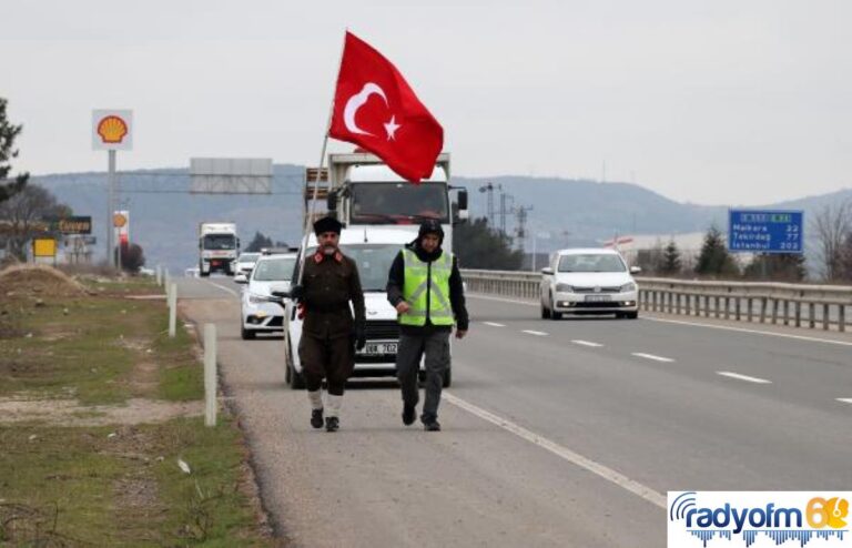 ÇANAKKALE’YE YÜRÜYEN GAZİ TORUNU, KEŞAN’DA