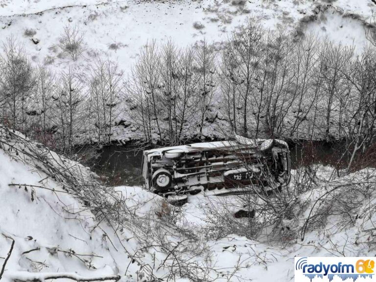 Minibüs uçuruma devrildi: 4 yaralı