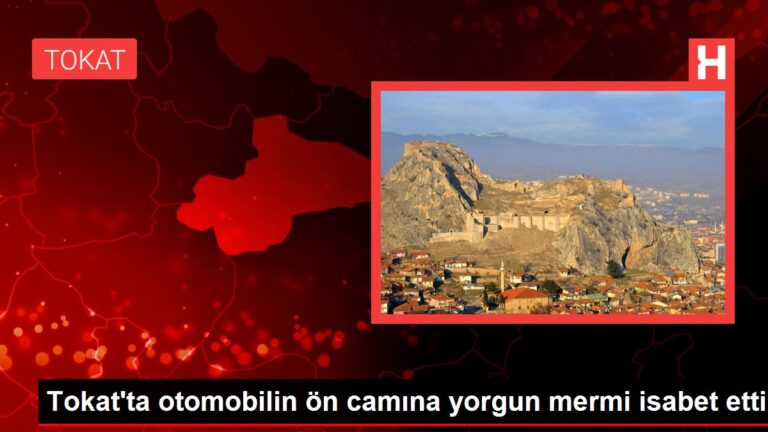 Tokat gündem haberi… Tokat’ta otomobilin ön camına yorgun mermi isabet etti