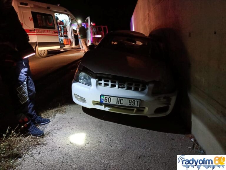 Tokat haberi: Tokat’ta duvara çarpan otomobildeki 4 kişi yaralandı